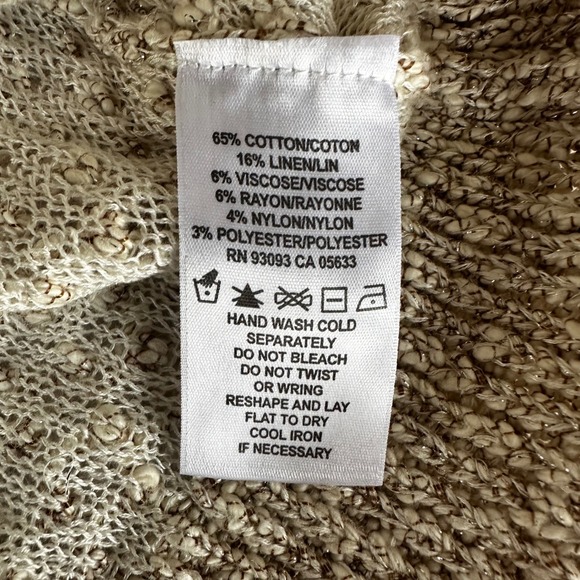 NIC+ZOE Cardigan Sweater Beige Popcorn Knit Button Front Business Petite Medium - Picture 5 of 7